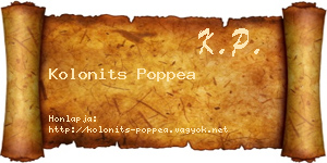 Kolonits Poppea névjegykártya
