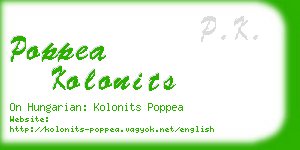 poppea kolonits business card